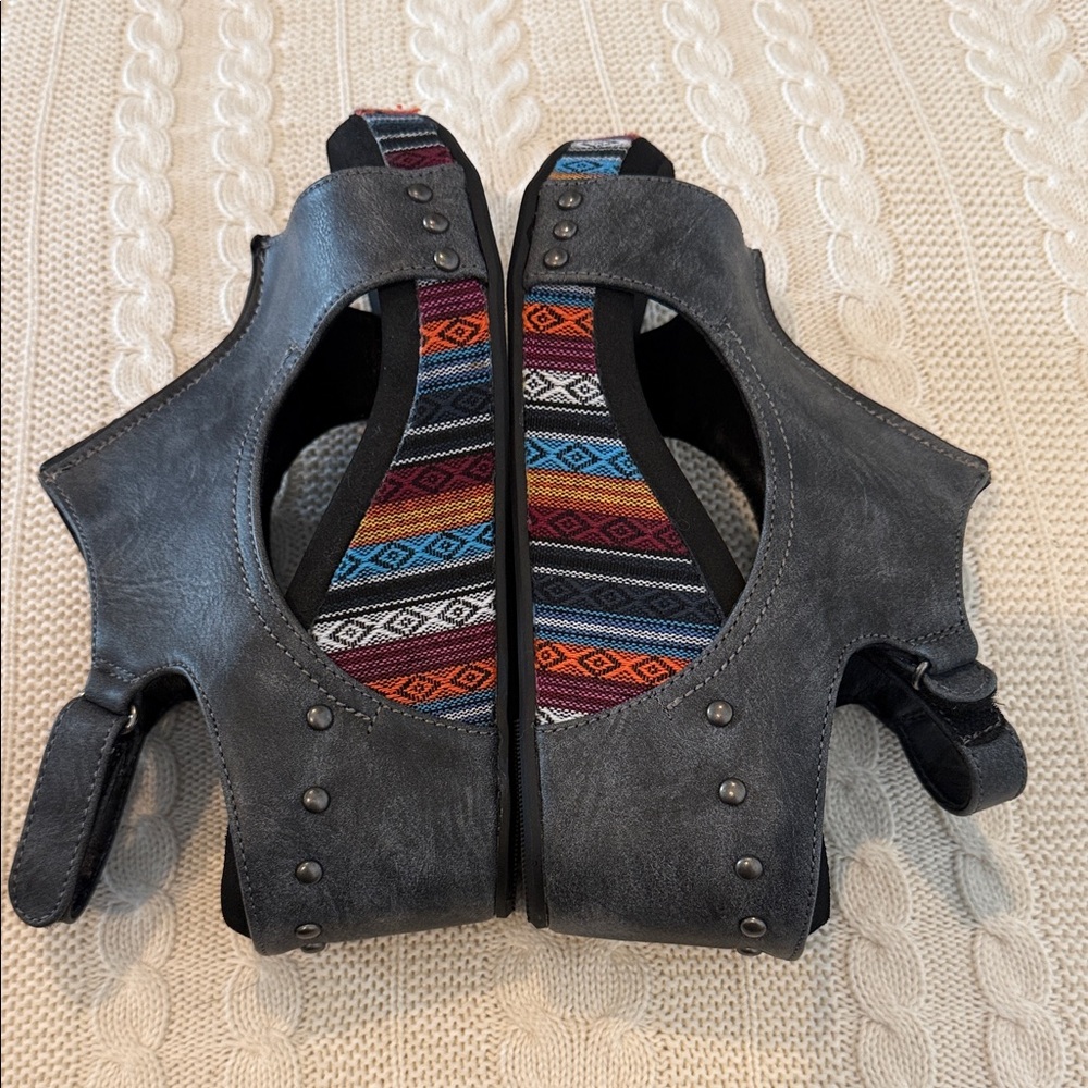 Very G Black Wedges with Multicolor Sole - Picture 2 of 6